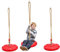 Aszaui Balancoire Exterieur, Balançoire en Corde d'escalade pour Enfants,Disque Siège de Balançoire, Capacité de Charge Jusqu'à 150 kg,avec Plateforme et Siège à Disque (Rose)