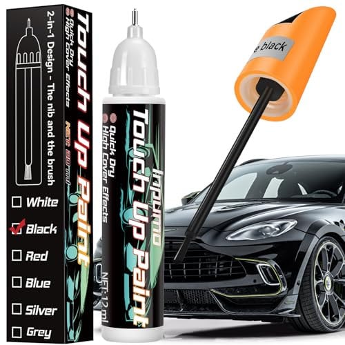 Inpumo Lackstift Auto, Lackstift Schwarz Matt, Kratzer Entferner Auto Für Auto Kratzer, Es hat eine hohe Deckkraft und kann Autolackkratzer und Steinschlagkratzer (Black)