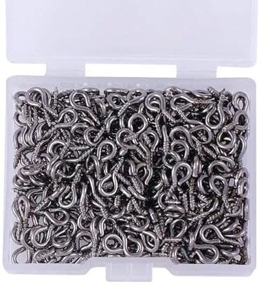 300Pcs/Box 4.5x10mm Small Sheep Eyes Nail Screw Tiny Mini Eye Pins Hooks Eyelets for Bead Charms Pendant DIY Jewelry Findings-Black Gun-4.5x10mm 300pcs