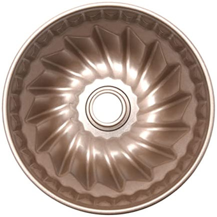 BRIGHTFUFU Cake Cakes Fluted Tube Cake Pan Bread Molde Baking Supplies Food Cake Pan Fluted Game Pie Mould Gelatin Fluted Cake Pan Baking Pan Baking Accessory Golden Non-Stick Coating