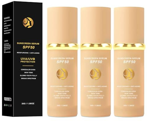 Biomimic 4 In 1 Foundation Liquid, Farbwechselnde Foundation Mit Spf 50++, Hydrating Medium Full Coverage Concealer, Korean Makeup, Light Spectrum, Longwearing & Waterproof (3pc, A)