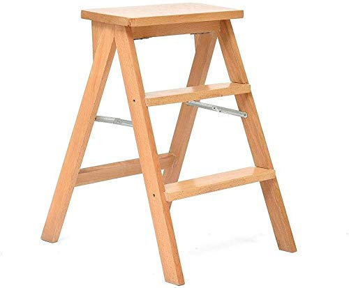 Marchepied pliant multifonction en bois massif pour cuisine