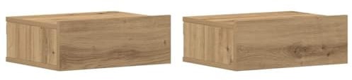vidaXL Hängende Nachttische 2 STK. Artisan-Eiche 40x32x15 cm, Nachttisch, Nachtschrank, Betttisch, Beistelltisch, Nachtkommode, Bettschrank