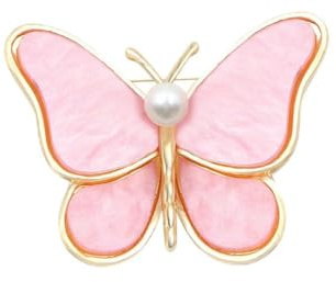 Rosa Schmetterlings-Brosche mit rosa Schmuck-Geschenkbox für Frauen und Mädchen, elegante Hochzeits-Brosche mit Schmetterlings-Perlen, Anstecknadel für Mutter, Mutter, Geschenk, Kleidung, Kleid,