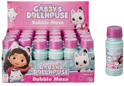 Gabby's Bubble Maze 59ml Bubble Solution Bottle 24 Pack | Bubble Solution For Children | Party Bag Fillers For Kids | Mini Bubbles & Mini Games For Parties | Ages 3+