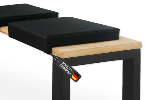Lycce Bankauflage Kunstleder Klemmkissen 1 Leiste, extra weiche Polsterung, Sitzkissen Bank rutschfest, 100.000 Scheuertouren, Banktiefe ab 35 cm (schwarz)
