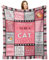 Alwodici Decke mit Katzenmotiv, Geschenke für Frauen, 150 x 130 cm, weich und bequem, Themen-Decke, Geschenk für Katzenliebhaber, niedliche Schlafdecken, Klimaanlage, Katzenteppich für Mädchen (Rosa)