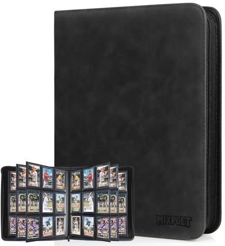 MIXPOET Raccoglitore Top Loader Carte, Album Card Binder 9 Tasche per 252 Top Loaders, Raccoglitori Carte Collezionabili - YGO/PTCG/MTG/TCG Sports Cards, Libro Porta, Non per carte SENZA un Top Loader