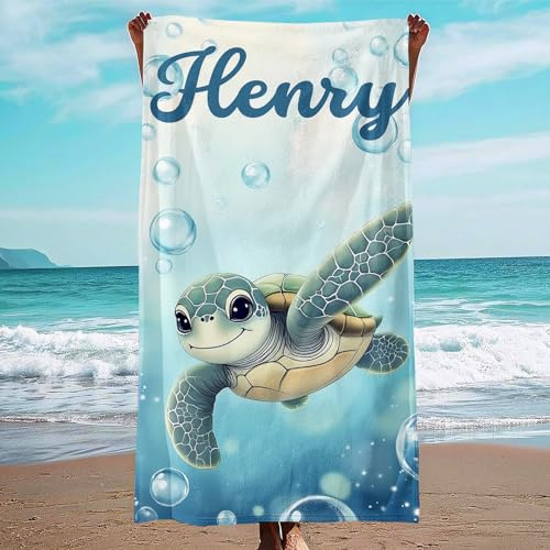 TERRALIX Strandtuch Personalisiert Mit Name Mikrofaser Sandfreie Strandhandtuch Schnelltrocknend Sommer Strand Geschenk Kinder Mädchen Junge (Style 5)
