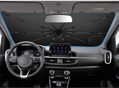 SHAOHAO Compatible con KIA Picanto JA 2017-2025 Sombrilla para Coche Parasol para Coche Parasol Fácil Almacenamiento Cuerda Cuerda Protección UV Protección Solar Accesorios