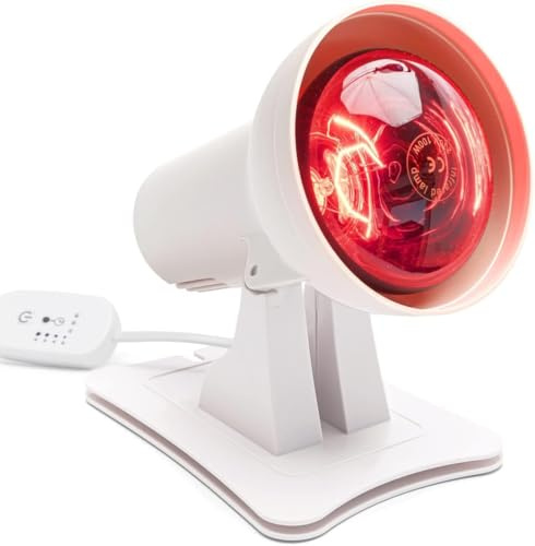 ZUSKYZU Infrarotlampe 150W Infrarot Wärmestrahler mit 3 Stufen Timer, Einstellbarer Temperatur & 90° Einstellbarer Winkel