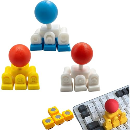 Leipsychic 3PCS 3D Printed Keyboard Joystick, Full Functional Joystick Keycap, 4-Way Directional Key Mod for Mechanical Keyboard, Directional Controller, DIY Novelty Analog Button Attachment Set