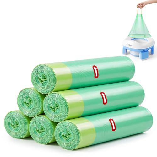 Sacs Jetables pour Pot Bebe, Taille Extra Épaissie, 6 Rouleaux, 90 Pièces | Rangeable Rehausseur Toilette Enfant, Nettoyage Facile, Lisse et Sans Bavure, Multifonctionnel