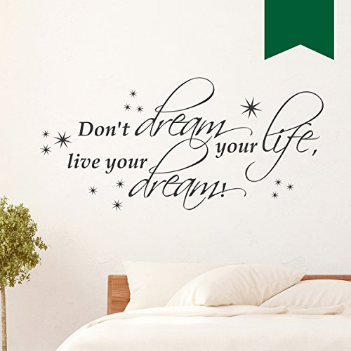WANDKINGS Wandtattoo Don´t Dream Your Life, live Your Dream! 80 x 38 cm dunkelgrün - erhältlich in 33 Farben