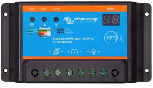 Victron Energy Régulateur de charge solaire PWM 12 V, 24 V 5 A