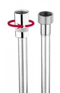 Bossini Serie A00167C Flessibile Cromolux retinato Nylon 1/2 x 1/2 FF Cono Girevole Incorporato 150 cm