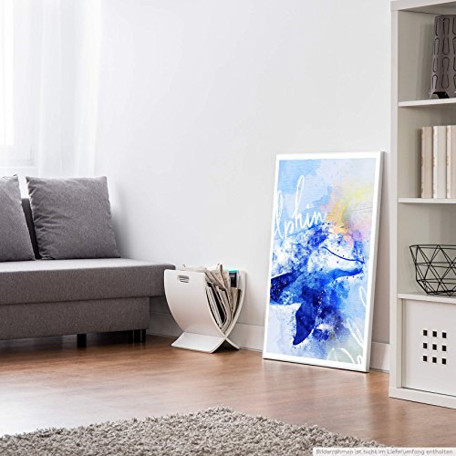 Delphin 90x60cm auf Masterclass Metallic Pearl High Gloss Photo Paper inklusive Aluminium Wechselrahmen weiss mit Glas und Rückwand fertig gerahmt