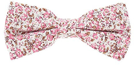 Noeud Papillon Liberty Vieux rose et Blanc - Noeud Papillon Homme Fleuri Rose vieilli - Mariage champetre à Fleurs - Cérémonie thème Floral