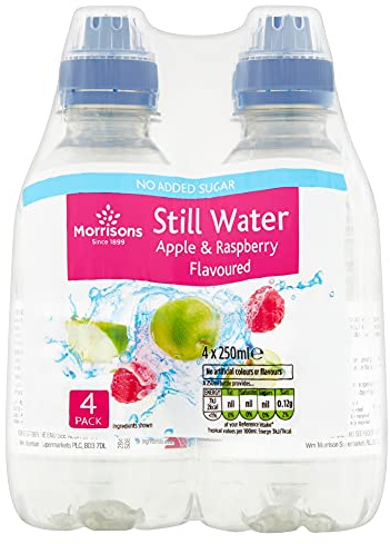 Morrisons No Added Sugar Apple and Raspberry Water 4x250 ml x 6