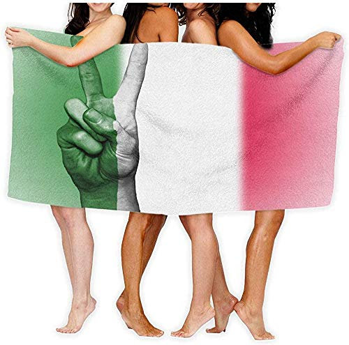 Strandtücher,Sand Proof Schnelltrocknendes Reisetuch Italien Flagge Peace Hand Badetuch Soft Wrap Für Reisen Strandtuch 80×130cm