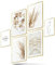 BLCKART Boho Beige Bilder Set Stilvolle Beidseitige Pampasgras Bilderwand Natur Gräser Wohnzimmer Deko Poster 21x30 (M | 4x A4 | 2x A5 | ohne Rahmen, Boho Beige)