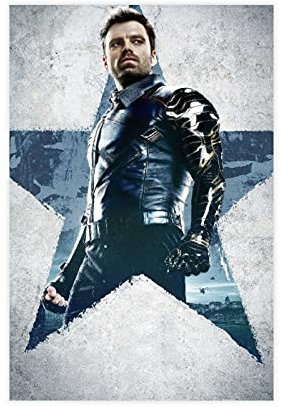 Winter Soldier Bucky Barnes Sebastian Stan Movie Hero 11 Canvas Poster Wall Art Decor Print Picture Paintings for Living Room Bedroom Decoration Unframe:12×18inch(30×45cm)