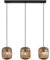 Lindby Esstisch Pendelleuchte Rattan, Hängeleuchte Esszimmer 3x E27 max. 40W, ohne Leuchtmittel, Hängelampe Wohnzimmer, Pendellampe Esszimmerlampe, Küchenlampe