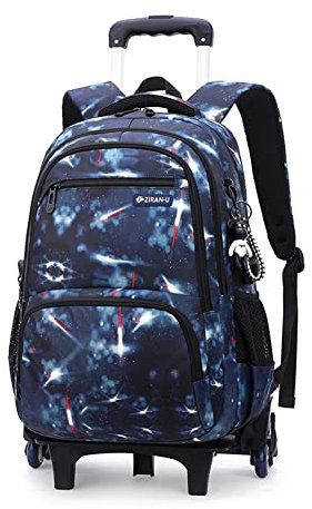 ANSIEDIO Kinder Trolley Rucksack mit Rollen Rolling Schultasche für Mädchen Jungen Schüler Kindergepäck Reisegepäck Laptop Reise Kindertrolley Reisekoffer (Königsblau)