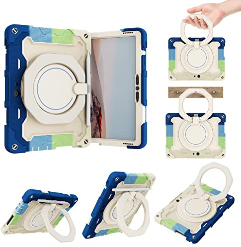 nincyee Custodia in silicone per tablet Microsoft Surface go 1/2/3 da 10,5 pollici, custodia antiurto con portamatite, tracolla, supporto girevole per bambini