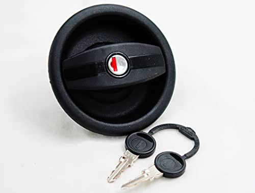 Lucchetto esterno per camper nero, girevole a destra, rotondo, con 2 chiavi e cilindro Zadi