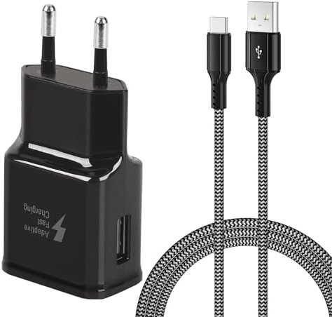 Ladegerät Fast Charge Schnellladegerät Netzteil mit 2M USB Typ C Nylon Ladekabel für Samsung Galaxy S21 S21FE S21+ S20FE S20 Ultra S10 S9 S8/Note 10/9/8/A72 A71 A52 A51,15 Google Pixel