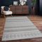 Paco Home Outdoor Teppich Flachgewebe Modern Boho-Style wetterfest & UV-beständig Ideal für Terrasse Balkon Wohnzimmer & Küche, Grösse:200 cm Quadrat, Farbe:Grau 4