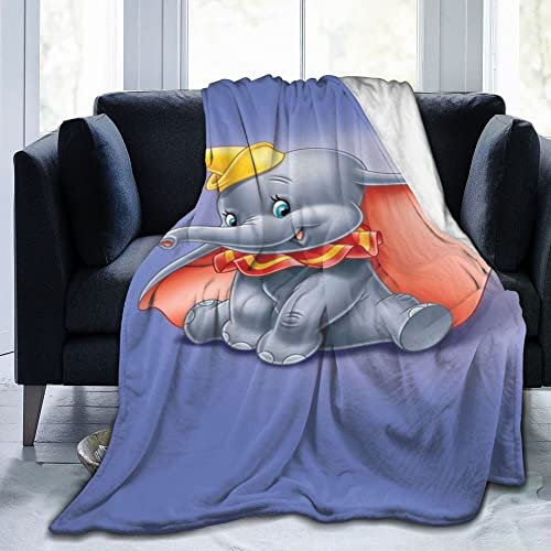 Decke für Dumbo Flanelldecke, weiche, warme, Flauschige Überwurfdecken für Kinder oder Erwachsene für Krippe, Bett, Couch, Stuhl, Vier Jahreszeiten, Wohnzimmer, Reisen, im Freien, 101,6 x 127,6 cm