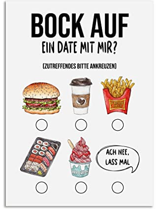 Nastami Valentinskarte Postkarte Valentinstag Karte Liebe Jahrestag Geschenk (Bock auf ein Date)