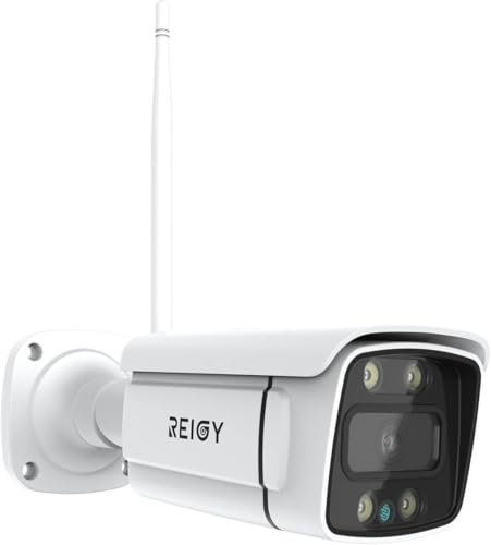 REIGY 3MP Kamera mit Spotlight Videoüberwachungskit Hinzufügen Weiß
