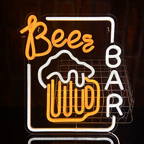 PILOYINDE Bier Neon Schild Bar Deko Party Zubehör,Led Deko Leuchtreklame,Bier Neonlicht Schriftzug Beleuchtung,Festrestaurant Wand Deko Leucht Deko, Bier Geschenke Für Männer