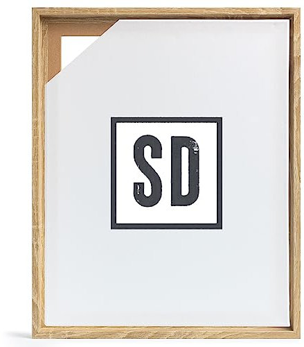 Stallmann Design Schattenfugenrahmen für Keilrahmen | 60x90 cm | Sonoma Eiche | MDF Rahmen für Leinwände mit Tiefeneffekt | mit Montagezubehör | Rahmen ohne Glas und Rückwand