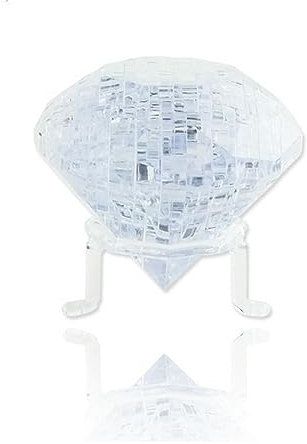 BTYYIHEX 3D Crystal Diamond Puzzle, Crystal Puzzle Brainteasers for Puzzlers Ages 16 and Up, 41PCS(Transparent-Diamond)