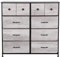 Requena Chest of Drawers with 10 Drawers and Wood Top, Large Storage Space, Easy to Assemble for Bedroom, Living Room, Nursery, Hallway (CD-7252, Grey-Black)