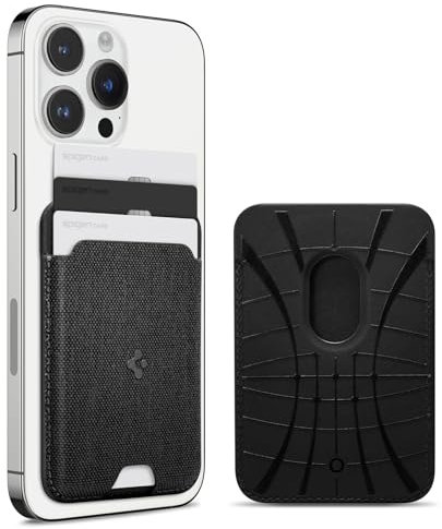 Spigen Urban Fit MagFit Magnetic Wallet Card Holder 3-Cards Compatible with iPhone 16/15/14/13/12 Models, MagSafe Accessories - Black