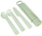 eKu Upcycle Cutlery Set of 3 - Knife, Fork & Spoon Made from 100% Upcycled Materials - Portable Travel Case for Lunchboxes, Picnics, Camping, & More - BPA Free, Recyclable, Dishwasher Safe - Sage