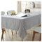 Tischdecke Rechteckig Polyester, Tischdecken 140x200CM Tischdecke Abwaschbar Stoff Streifen mit Quasten Tischdecke für Glastisch, Blau