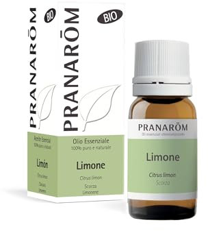 Pranarôm - Olio Essenziale di Limone Bio | 100% Puro, Naturale e Chemiotipizzato | Digestione, Pelle e Capelli | Uso Alimentare e Diffusione | 10 ml