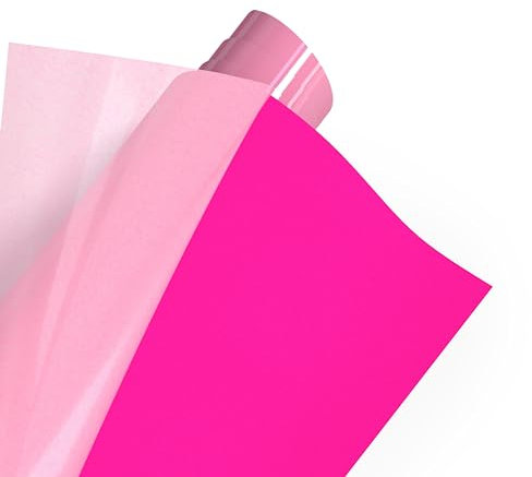 POLI-TAPE TUBITHERM® FLOCK Transferfolie mit samtartiger Oberfläche für Textilien – Flockfolie zum Aufbügeln, Plotterfolie für DIY Shirts, Pink, 30,5 cm x 61 cm