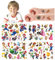 Temporäre Tattoo Set Kinder Tattoos für Mario,4 Blätter Kindertattoos Aufkleber Stickers für Geschenktüten Kindergeburtstag Mitgebsel Mädchen Jungen