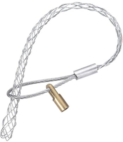 sourcing map Cable Pulling Grip for 4-6mm Cable,with 4.2mm Nut 24cm Wire Mesh Puller Socks Grip Single Head Galvanizing Steel Wire Grips Net Cover Smooth,1 Pcs(Silver)