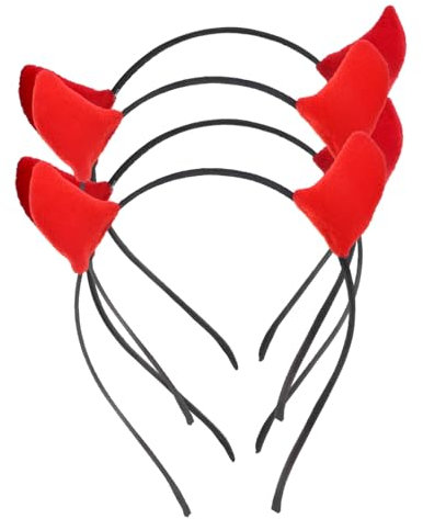 Parliky 4 Stück Stirnband aus Horn halloween haarschmuck halloween haarreif Teufelshörner Ochsenhörner Stirnband Halloween-Teufel-Stirnband Halloween-Kopfschmuck -Requisite Stoff