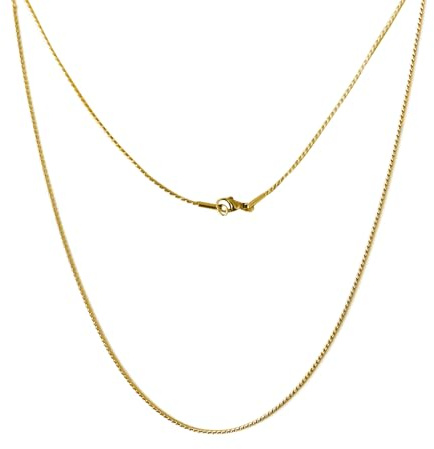 LOCCY Herren Damen Panzerkette Halskette, 1/1,2/1,5mm breit Edelstahl Vergoldet Kubanische Kette Goldkette Silberkette Hip-Hop Kette Halskette Länge 45-60cm
