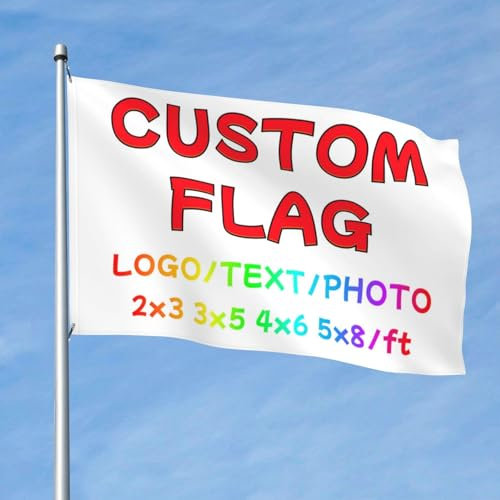 Benutzerdefinierte Flagge, personalisierte Outdoor-Flagge - Gestalten Sie Ihr eigenes Banner mit Foto/Logo/Text, ideal für Festivals und Gartenfeiern, 2x3 Ft, einseitig bedruckt.