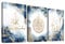 3 Pcs Blau Gold Marmor Mit Rahmen Leinwand Bilder Muslimische Arabisch Islamische Kalligraphie Ayat Al Kursi Bild auf Leinwand Wandbilder Wohnzimmer Schlafzimmer Wanddeko 150x70cm (20x28x3)